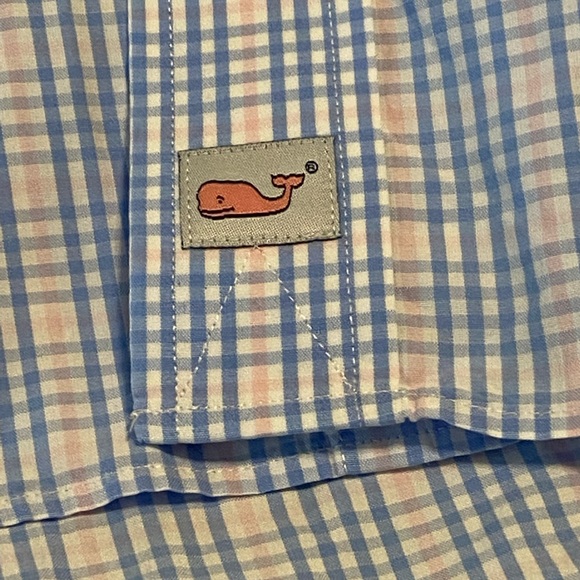 Vineyard Vines Classic Murray Shirt/Pink/Blue Lg - Picture 3 of 5